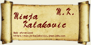 Minja Kalaković vizit kartica